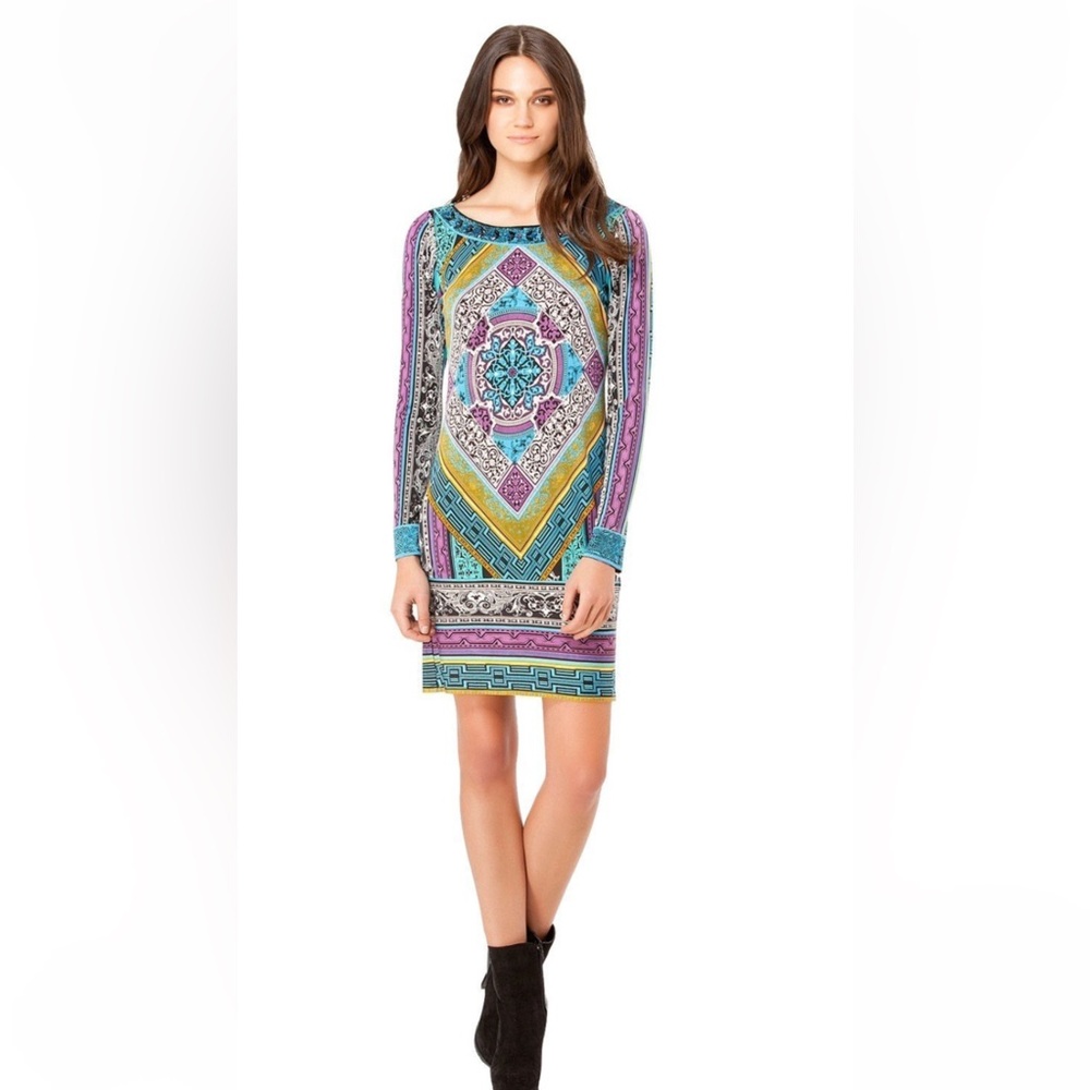 💎‎ HALE BOB | Silk-Trimmed Geometric Medallion Jersey Dress